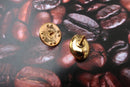 Large Coffee Bean Gold Lapel Pin