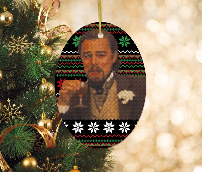 Laughing Leonardo DiCaprio Meme Christmas Ornament