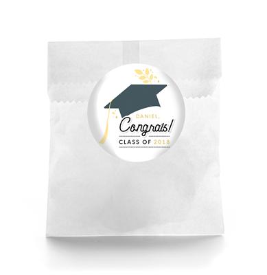 Laurel Navy Graduation Favor Labels