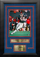 Lawrence Taylor in Action New York Giants 8x10 Framed Football Photo with Engraved Autograph