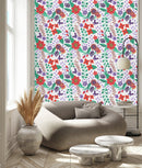 Stylish Red Flowers Wallpaper Fashionable