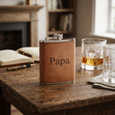 Leatherette Flask Caramel 8 Oz Cap