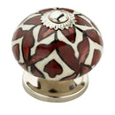 Brown Leaves 1-31/50 in. White & Brown Cabinet Knob (Pack of 10)