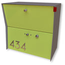 RetroBox Locking Small Package Wall Mounted Mailbox in TEXTURED GRAY METALLIC