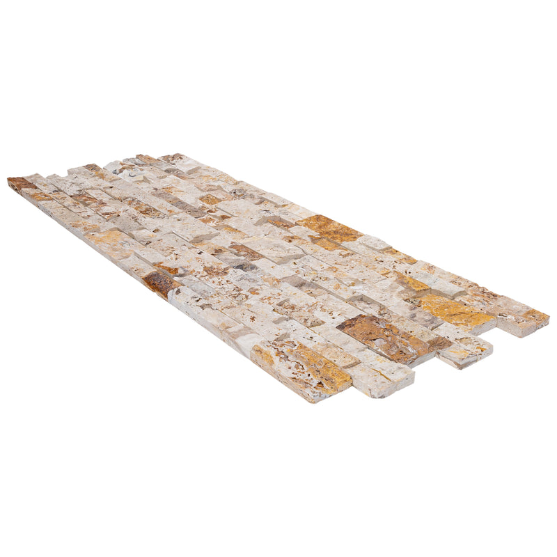 Leonardo Onyx Ledger 3D Panel 6"x24" Natural Marble Wall Tile - Full Truckload profile wide view