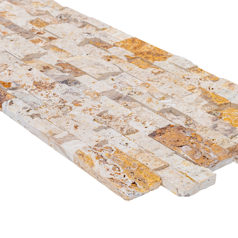 Leonardo Onyx Ledger 3D Panel 6"x24" Natural Marble Wall Tile - Full Truckload multiple panels profile view