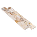 Leonardo Onyx Ledger 3D Panel 6"x24" Natural Marble Wall Tile - Full Truckload single panel angle view