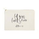 Let Your Light Shine, Matthew 5:16 Cotton Canvas Cosmetic Bag