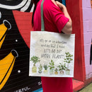 Let's Go Buy More Plants Market Tote Bag | 15.50" x 15.25" x 6"