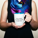 Let's Pretend It's 1993 Glossy Ceramic Mug in Teal and White