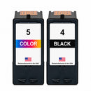 U.S. Remanufactured for Lexmark #4 Black / #5 Color Ink Cartridges Combo Pack