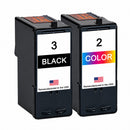 U.S. Remanufactured Ink Cartridges for Lexmark #3 Black / #2 Color Combo Pack