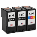 U.S. Remanufactured for Lexmark #44XL 2 Black / #43XL 1 Color Ink Cartridges 3-Pack