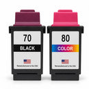 U.S. Remanufactured for Lexmark #70 Black / #80 Color Ink Cartridges Combo Pack