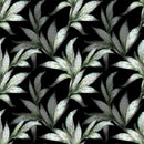 Fashionable Dark Wallpaper with Green Leaves Tasteful
