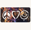 Peace, Love, Happiness License Plate