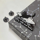 Life Is Better with Coffee Books Cats Pin for Jackets and Bags