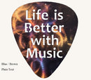 Life is Better with Music Guitar Pick Metal Art