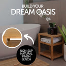 Charleston Natural Teak Spa/Bathroom - Under Sink - Storage Bench - 14"