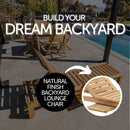 Cancun Natural Teak Outdoor Chaise Lounger with Side Table