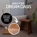 Salem Teak Shower and Bath Stool with Curved Seat