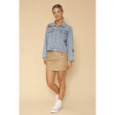Light Blue Monarch Butterfly Embroidered Denim Jacket | Sizes SM-M Remaining