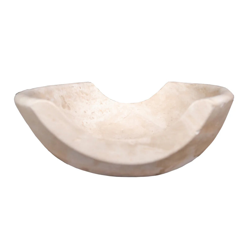 Light Travertine Natural Stone Special Shape Above Vanity Bathroom Sink Honed and Filled (L)16", (W)16", (H)6" side view