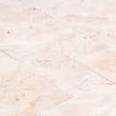 Light Antique Travertine Pattern Tumbled Pavers - Full Truckload dry look angle closeup view