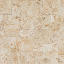 Light Antique Travertine Pattern Tumbled Pavers - Full Truckload wet look top view