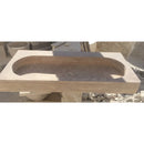 Light Travertine Natural Stone Rectangular Bathroom Vessel Sink 48 x 22 Inches