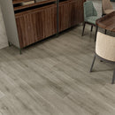 SPC Vinyl Rigid Core 7" Width 60" RL, 7mm Thick, 1.5mm IXPE Light Onyx, Omnia Floors - Mazzia Collection dinning view 3