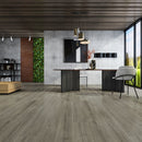 SPC Vinyl Rigid Core 7" Width 60" RL, 7mm Thick, 1.5mm IXPE Light Onyx, Omnia Floors - Mazzia Collection dinning view 5