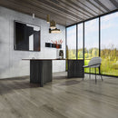 SPC Vinyl Rigid Core 7" Width 60" RL, 7mm Thick, 1.5mm IXPE Light Onyx, Omnia Floors - Mazzia Collection dinning view outdoor