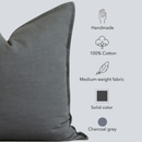 Gávea Solid Color Pillow Cover | Charcoal Gray