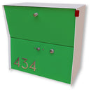 RetroBox Locking Small Package Wall Mounted Mailbox in White