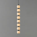 Linear Orbique Alabaster Bead Pendant Light