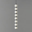 Linear Orbique Alabaster Bead Pendant Light