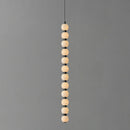 Linear Orbique Alabaster Bead Pendant Light
