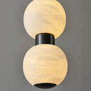 Linear Orbique Alabaster Bead Pendant Light