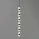 Linear Orbique Alabaster Bead Pendant Light