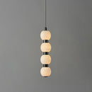 Linear Orbique Alabaster Bead Pendant Light