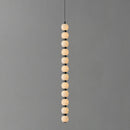 Linear Orbique Alabaster Bead Pendant Light