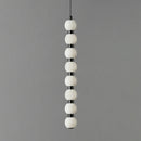Linear Orbique Alabaster Bead Pendant Light