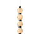 Linear Orbique Alabaster Bead Pendant Light