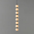 Linear Orbique Alabaster Bead Pendant Light
