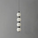 Linear Orbique Alabaster Bead Pendant Light