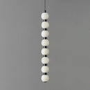 Linear Orbique Alabaster Bead Pendant Light