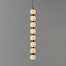 Linear Orbique Alabaster Bead Pendant Light