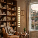 Linear Orbique Alabaster Bead Pendant Light
