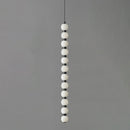 Linear Orbique Alabaster Bead Pendant Light